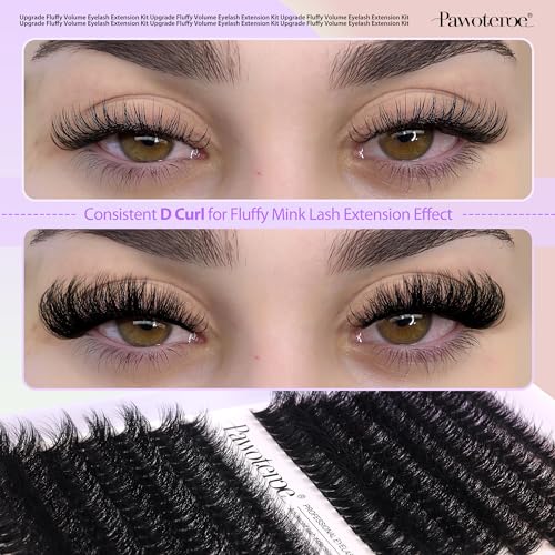 Lash Extension Kit DIY Full Thick Lash Clusters Eyelash Extension Kit 280pcs Individual Lashes Kit with Lash Bond and Seal, Lash Remover, Lash Tweezers for Self Use (Mink 60D&80D, 10-18mm, All Kit)