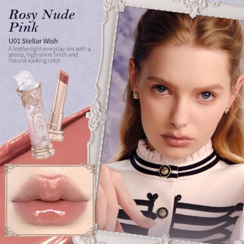 Flower Knows Knight Unicorn Glazed Lipstick - Rosy Nude Pink