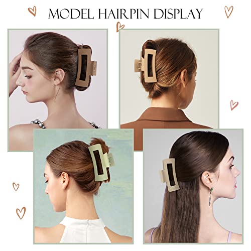 8 Pack Large Hair Claw Clips 4.1" Non-Slip Matte Hold