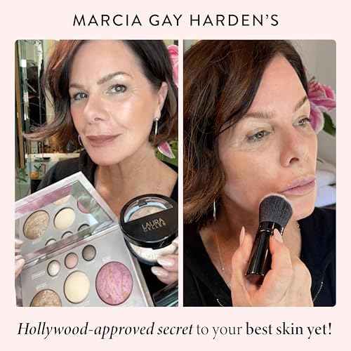 LAURA GELLER NEW YORK Baked Starter Kit: Fair, Best of the Best Full Face Palette + Baked Balance-n-Brighten Powder Foundation + Retractable Angled Kabuki Brush Set