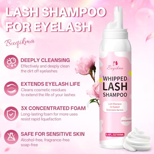 Buqikma Whipped Lash Cleansing Foam Shampoo Kit – 3.4oz