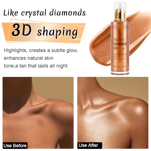 Moisturizing Shimmer Body Oil 100ml - Long Lasting Luminizer