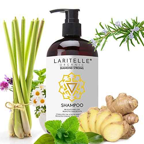 Laritelle Diamond Strong Organic Shampoo ? Hair Growth & Strengthening ? Sulfate-Free, Cedarwood & Botanicals ? Prevents Thinning & Breakage ? Made in USA ? 17.5 oz