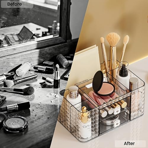 Clear Makeup Organizer with Drawers - Johehe Vanity Storage