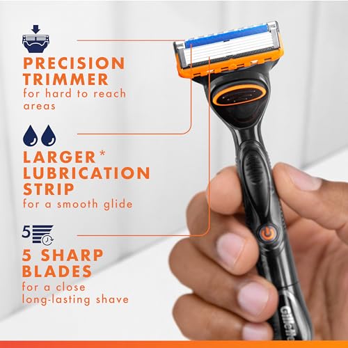 Gillette Fusion5 Power Razor Blades for Men, 5-Blade Razor Refills, 10 Count