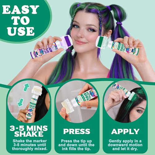 Green Washable Hair Color Marker – Water-Resistant Chalk