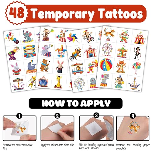 72-Piece Carnival Party Favors Set with Punch Balloons & Tattoos