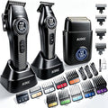 Professional Cordless Hair Clipper Set with 14 Guards & Trimmer