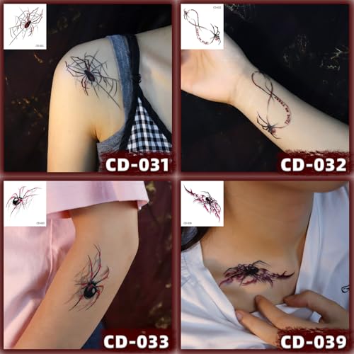 16 Sheet Halloween Temporary Tattoos - 3x3.2in Creepy Designs