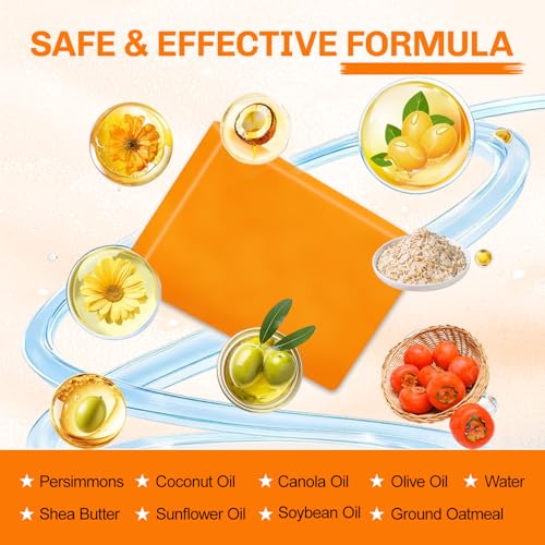 Persimmon Soap Bar for Body Odor Control - 5 Pack