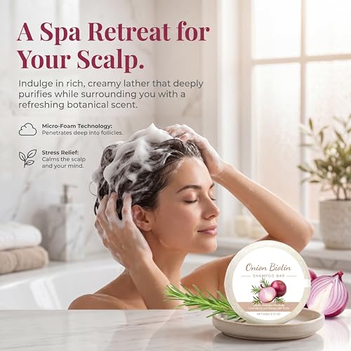 2 Pack Onion Biotin Rosemary Shampoo Bar for Hair Growth