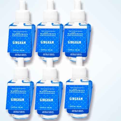 Bath and Body Works 6 Pack Gingham Wallflowers Fragrance Refill 0.8 Oz.