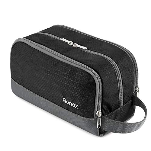 Gonex Black Travel Toiletry Bag for Men - Water Resistant Dopp Kit