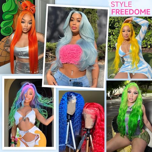 JINNOO Blonde Human Hair Wig 22 Inch 13x6 Lace Front Body Wave 613 HD Frontal
