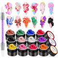 SAVILAND 12-Color Non-Sticky 3D Nail Sculpting Gel Set with Carving Pen