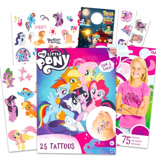 My Little Pony Temporary Tattoos Variety Pack - 100+ Designs for Kids