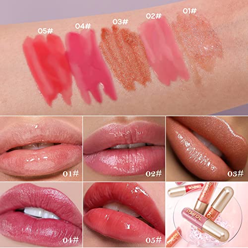 Lip Plumping Lip Gloss,Lip Plumper, Lip Care Serum,Lip Enhancer For Fuller,Reduce Fine Lines,Make Lips Plump and Moisturizing,Hydrating, Nourishing, Invigorating, Plumps, Volumizes (01# Lemonade)