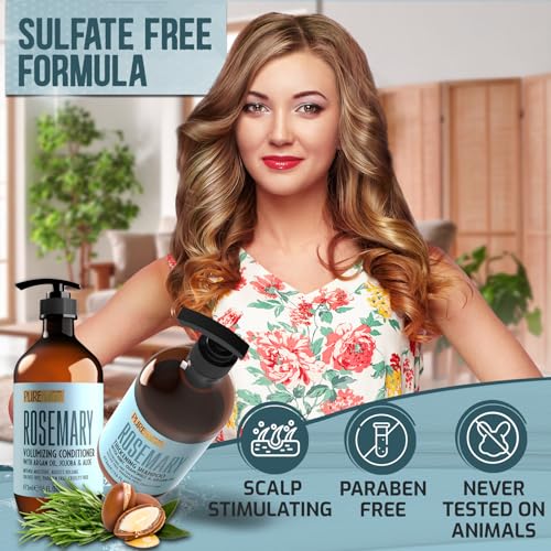 Rosemary Shampoo & Conditioner Set - Sulfate Free Volumizing Care for Thinning Hair