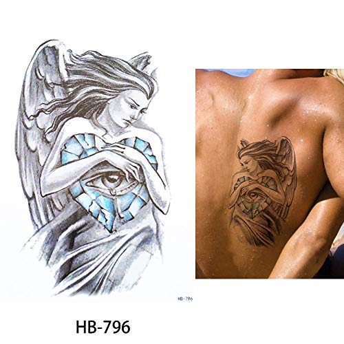 Glaryyears Angel Mermaid Temporary Tattoos for Women Girls, 6-Pack Large Sketch Fake Tattoo Stickers, Long-lasting Realistic Tattoos for Body Arm Back Leg
