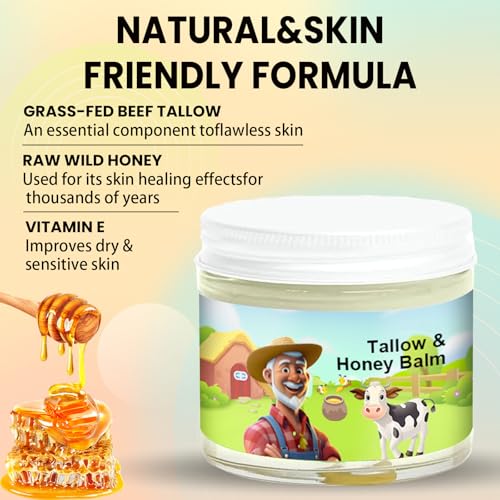 Grass-Fed Tallow & Honey Face Balm – Natural Moisturizer