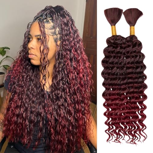 MYCNIMY Deep Wave Braiding Hair 22 Inch 2 Bundles for Boho Knotless & Braid Styles