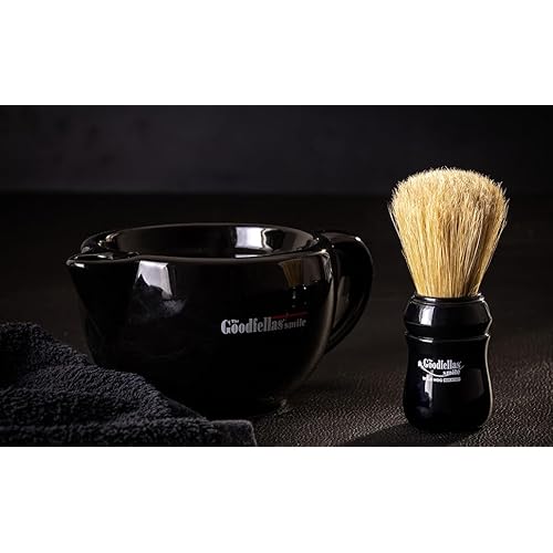 The Goodfellas¡¯ Smile Wild Hog Shaving Brush by Omega Brushes ? Pure Boar Bristle 57 mm, Traditional Wet Shaving Brush for Soap & Cream, Made in Italy