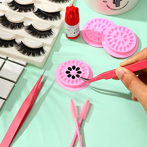 Eyelash Extension Glue Pads & Tweezers Set (200 Pieces)
