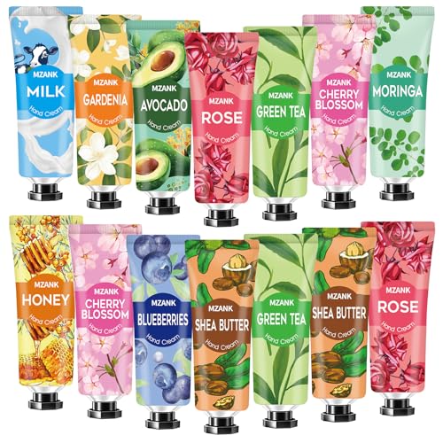 MZANK 14-Pack Travel Size Hand Cream Gift Set for Dry Cracked Hands