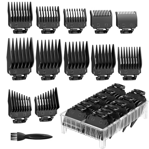 Professional Hair Clipper Guards Set with Organizer - 14 Pieces