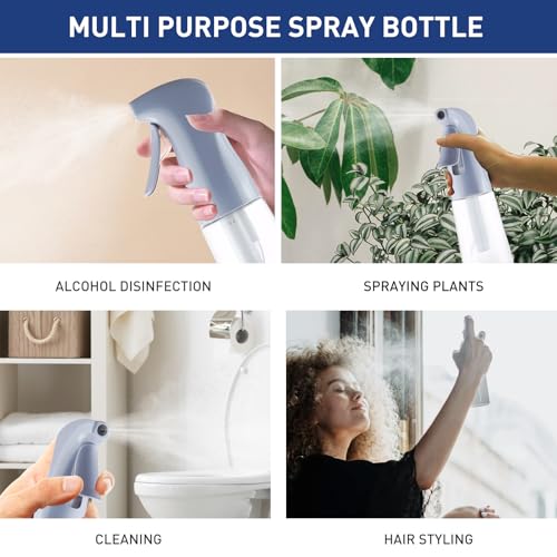 TANSHINE 6.8oz Blue Continuous Spray Bottle for Hair & Gardening