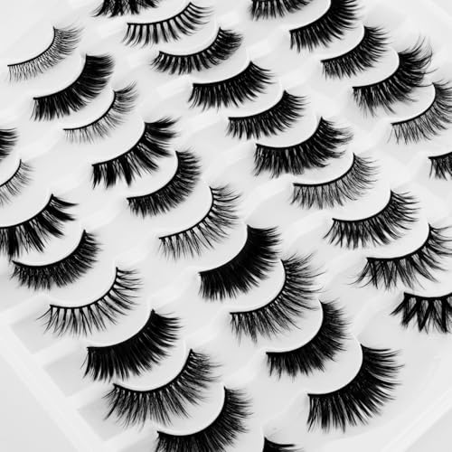20 Pairs False Eyelashes - Natural to Fluffy Variety Pack