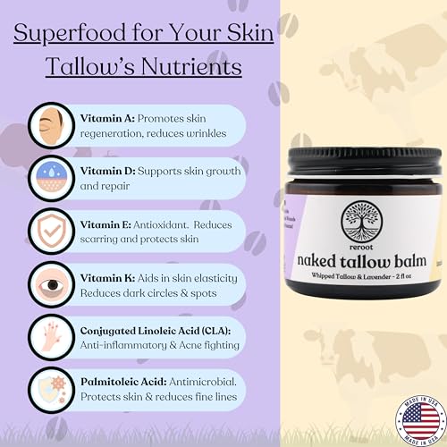 Lavender Naked Tallow Balm | Grass Fed Beef Tallow Balm