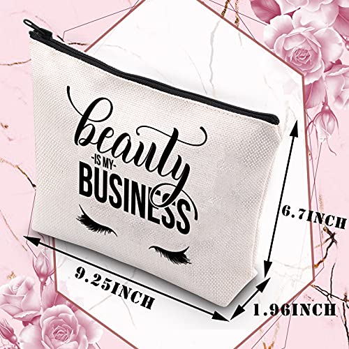 BDPWSS Beauty Is My Business Cosmetic Bag For Lash Girl Lash Boss Eyelashes Artist Zipper Pouch For Beautician Beauty Artist Hairdresser Cosmetology Graduation Gift (beauty is my business Bag)