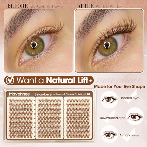Brown Lash Clusters 8-14MM Wispy Eyelash Extensions (216Pcs)