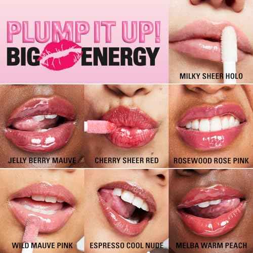 Revolution, Pout Bomb Plumping Lip Gloss, High-Shine for Glossy, Fuller & Plump Lips with Hyaluronic Acid & Peptides, Vegan & Cruelty-Free, Sheer Milky Nude, 0.15 fl oz