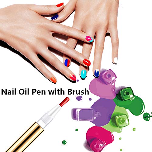 Lil Ray 3ml Empty Twist Pens with Brush for Nail Oil & Lip Gloss (24 Pack)