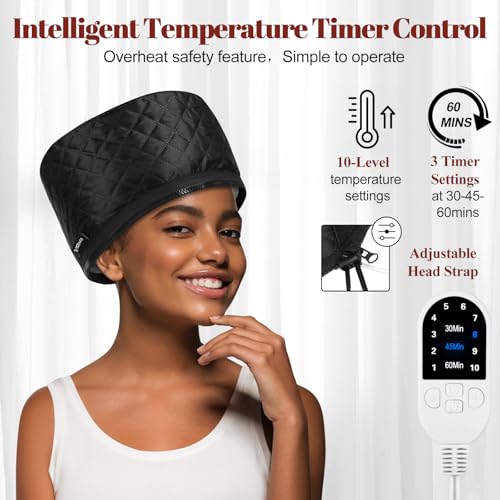 TEPENAR Hair Steamer Cap for Deep Conditioning - 10 Heat Levels