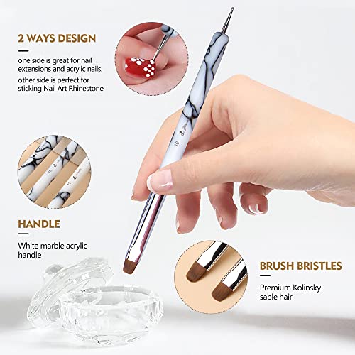 French Nail Brush 2-in-1 with Dotting Tool for Manicure