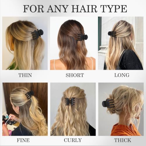 Sisiaipu 12Pcs Hair Clips Set - 1.8 Inch Claw Clips for All Hair Types