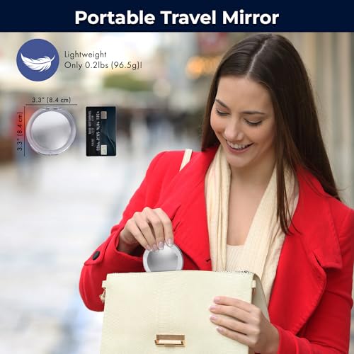 Mirrorvana 12X Magnifying Travel Makeup Mirror - Dual-Sided, Compact, 3.3"