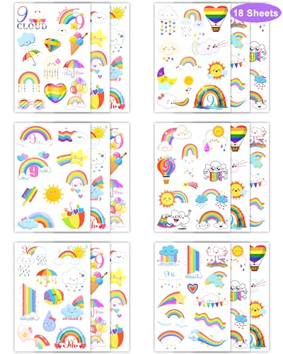 189Pc Cloud 9 Temporary Tattoos for Girls Birthday Party Favors