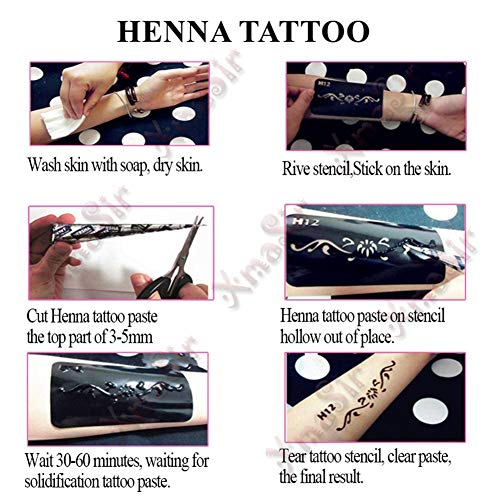 Henna Tattoo Stencil Kit - 20 Reusable PVC Stencils