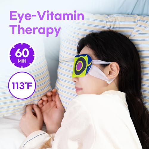 OOwl Mighty Steam Eye Mask, 12 Pack Disposable Self-Heating Warm Compress for Dry Eyes, Puffy Eyes, and Fatigue Relief, Unscented Heated Sleep Mask for Travel, Spa, Home & Gifts for Women & Men