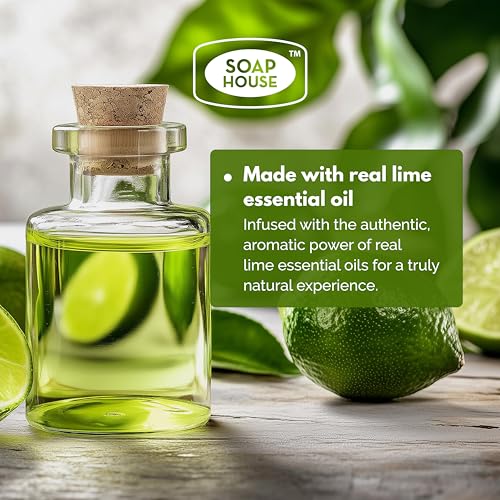 Soap House Hand Soap | Lime Essence | Made with Pure Lime Essential Oil | Pack of 4 units (16.9 Fl Oz x 4)