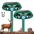 Solar Ultrasonic Animal Repellent Device 2-Pack | Motion Activated Deer Deterrent