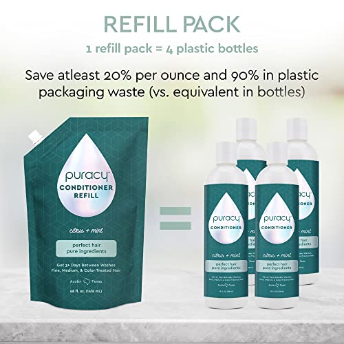 Puracy Conditioner, The Best for Fine, Medium, and Color-Treated Hair, Perfect Hair from Pure Ingredients, Stays Cleaner & Silkier Longer, 99.3% Natural Conditioner (12 Ounce)