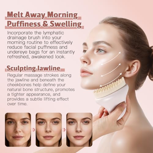 Lymphatic Face Brush for Sculpting & De-Puffing | Natural Gua Sha Tool