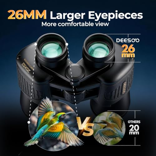Deesoo 20x52 High Powered Binoculars Black for Outdoor & Hunting