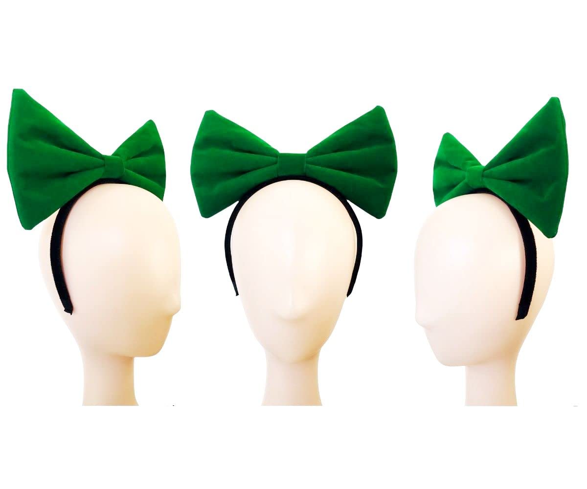 Products4ushop Velvet Green Bow Headbands Christmas Party : H2 (Velvet Bow - Green)