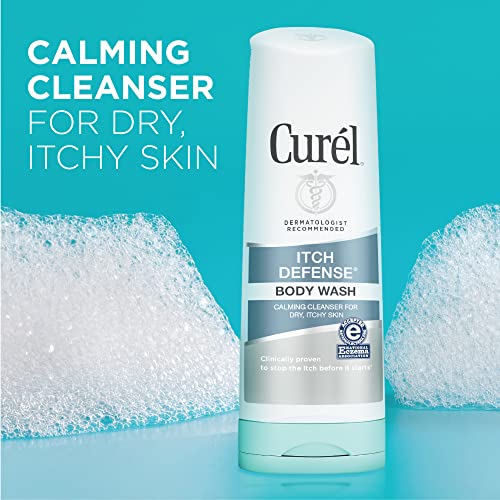 Curel Hydra Therapy Itch Defense Moisturizer and Body Wash Set,Wet Skin Lotion,+Curél Itch Defense Calming Daily Cleanser,Body Wash, Soap-free Formula,for Dry,Itchy Skin,12 fl oz&10 fl oz,2Piece set